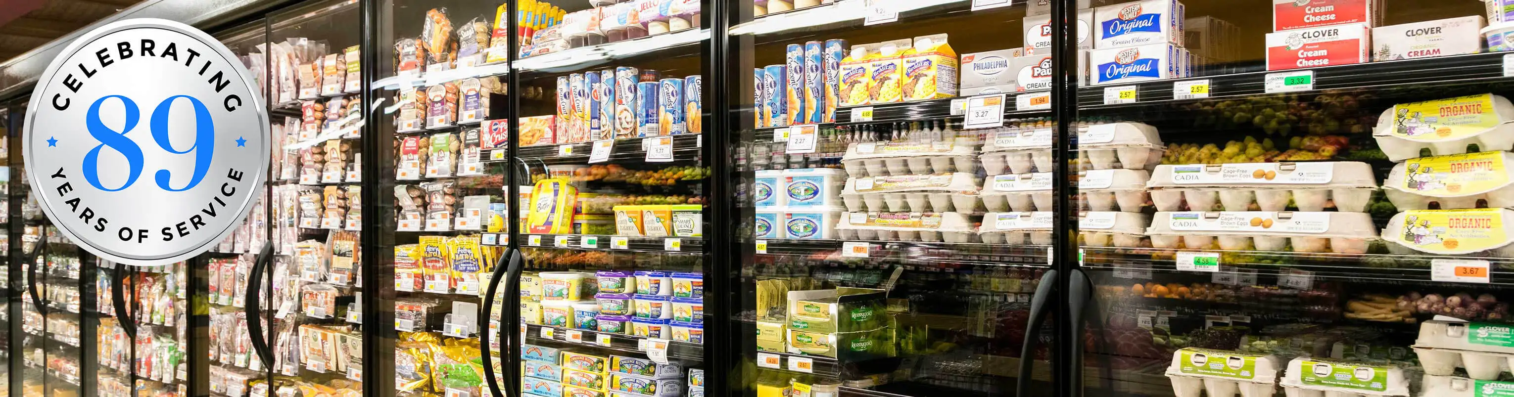 Commercial refrigeration systems and display cases installed by Pierce Refrigeration for grocery stores and retail businesses in Southeastern Massachusetts, showcasing professional refrigeration design, installation and maintenance services